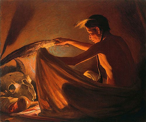 John and ther Bufalo Skull - Firelight; [El Greco]